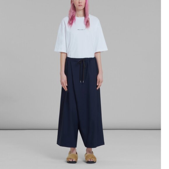 MARNI 2021 Navy Wool Suiting Karate Pant in IT36 - Picture 1 of 6